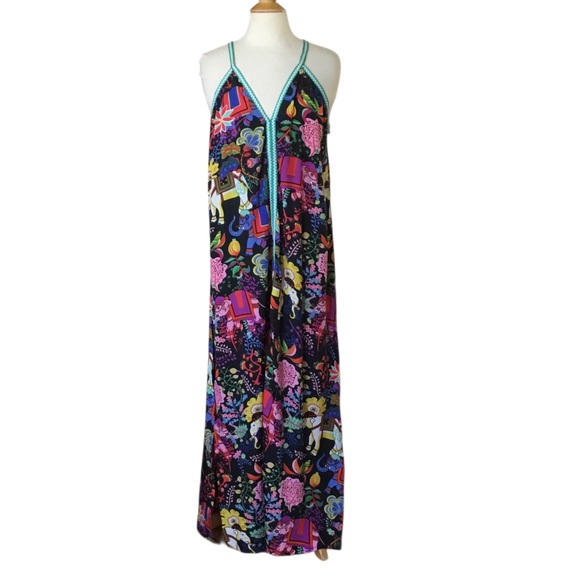 America & Beyond Dresses & Skirts - NEW America & Beyond Majestic Nights Elephant Floral Print Maxi Dress